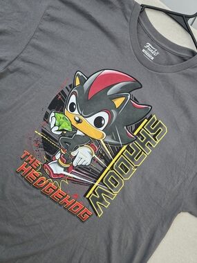 Funko Shadow The Hedgehog Graphic Tee - Charcoal with Red & Yellow Accents